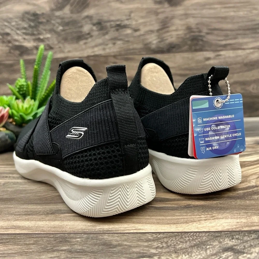 NIB Skechers 8W WIDE FIT Bobs Sport Bob Squad 2 Slip On Sneaker Black - Picture 8 of 12